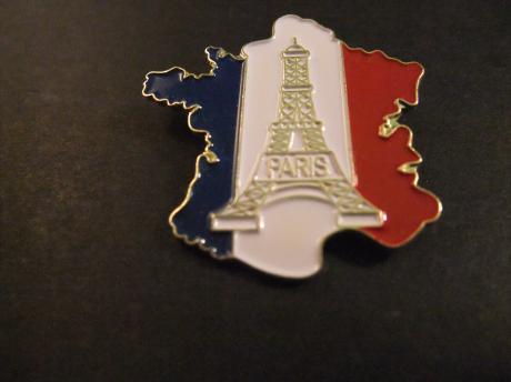 Eiffeltoren Parijs landkaart in de kleuren van Frankrijk